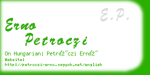 erno petroczi business card